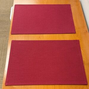 Longaberger set of two paprika red placemats. Gently used.